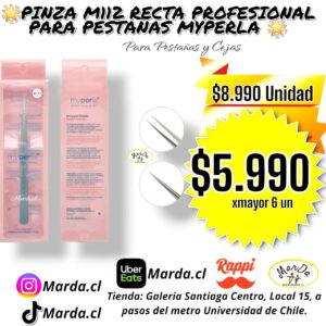 PINZA M112 RECTA PROFESIONAL PARA PESTAÑAS MYPERLA