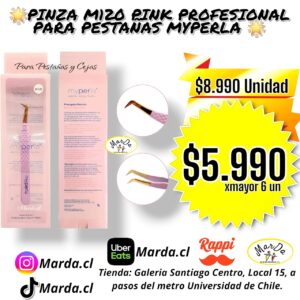 PINZA M120 PINK PROFESIONAL PARA PESTAÑAS MYPERLA
