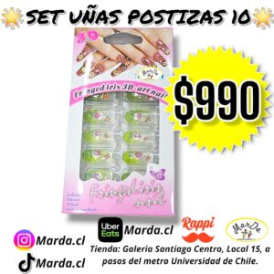 SET UÑAS POSTIZAS 10