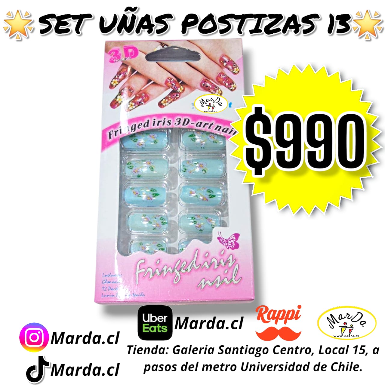 SET UÑAS POSTIZAS 13