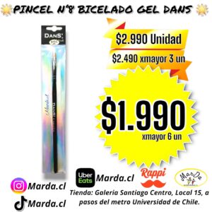 PINCEL N°8 BISELADO GEL DANS