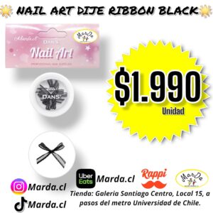 NAIL ART DIJE RIBBON BLACK DANS PARA DECORACION PARA MANICURE
