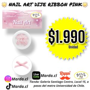 NAIL ART DIJE RIBBON PINK DANS PARA DECORACION PARA MANICURE
