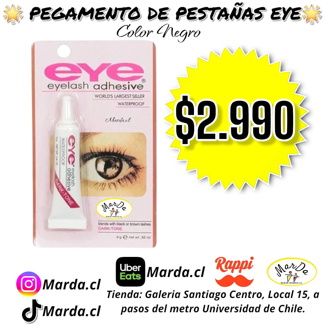 PEGAMENTO DE PESTAÑAS EYE COLOR NEGRO