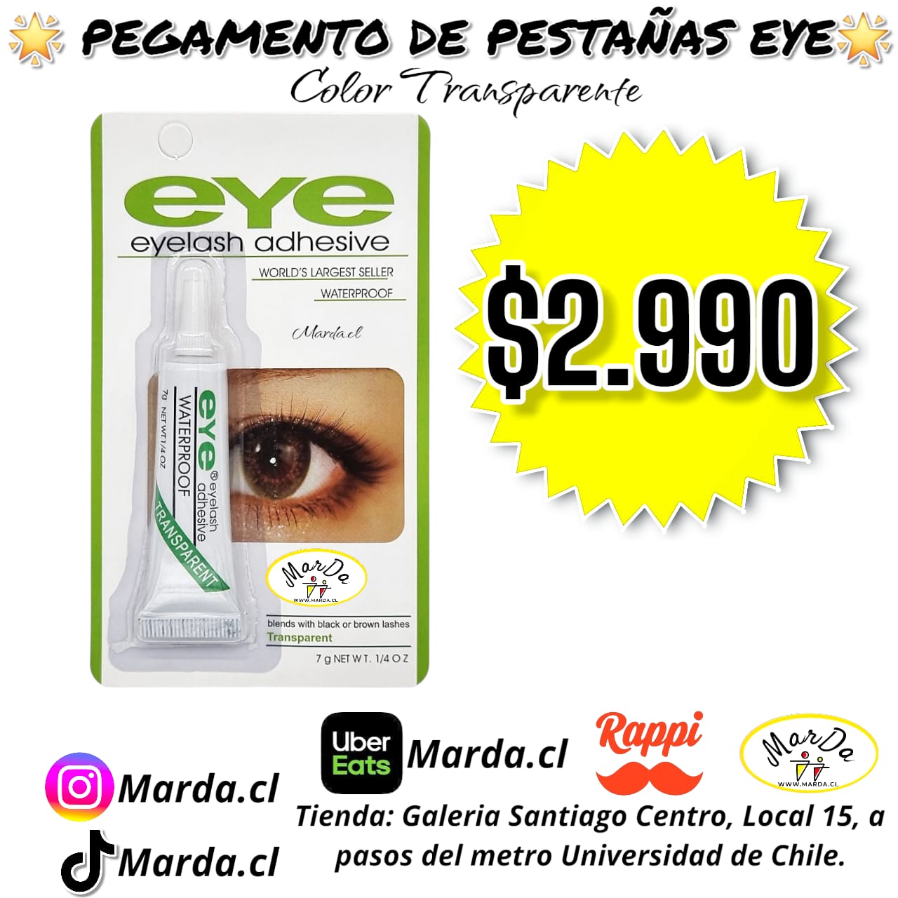 PEGAMENTO DE PESTAÑAS EYE COLOR TRANSPARENTE