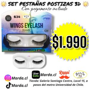 SET PESTAÑAS POSTIZAS 3D DANS S34
