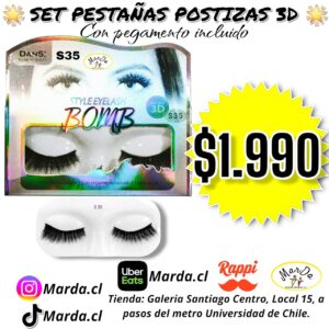 SET PESTAÑAS POSTIZAS 3D DANS S35