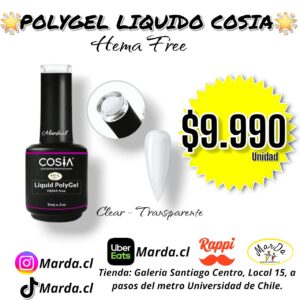 POLYGEL LIQUIDO COSIA HEMA FREE CLEAR - TRANSPARENTE