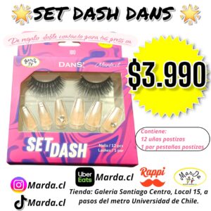 SET DASH DANS (UÑAS POSTIZAS + PESTAÑAS POSTIZAS) #100