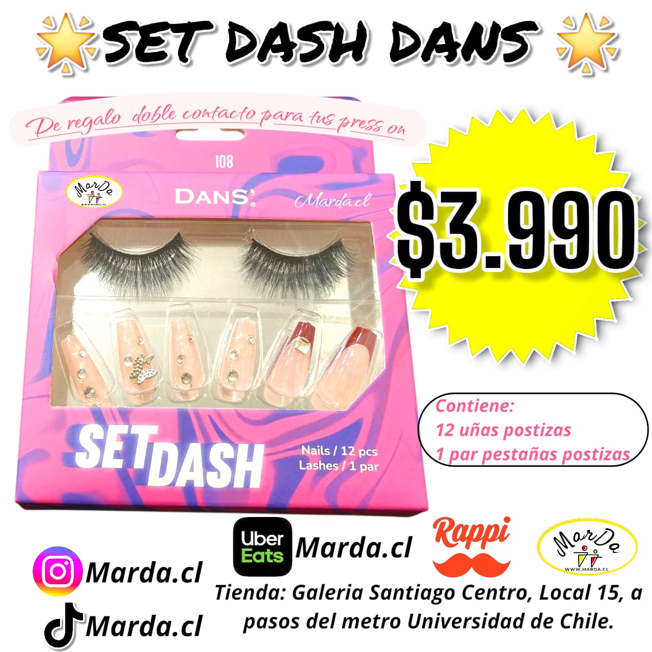 SET DASH DANS (UÑAS POSTIZAS + PESTAÑAS POSTIZAS) #108