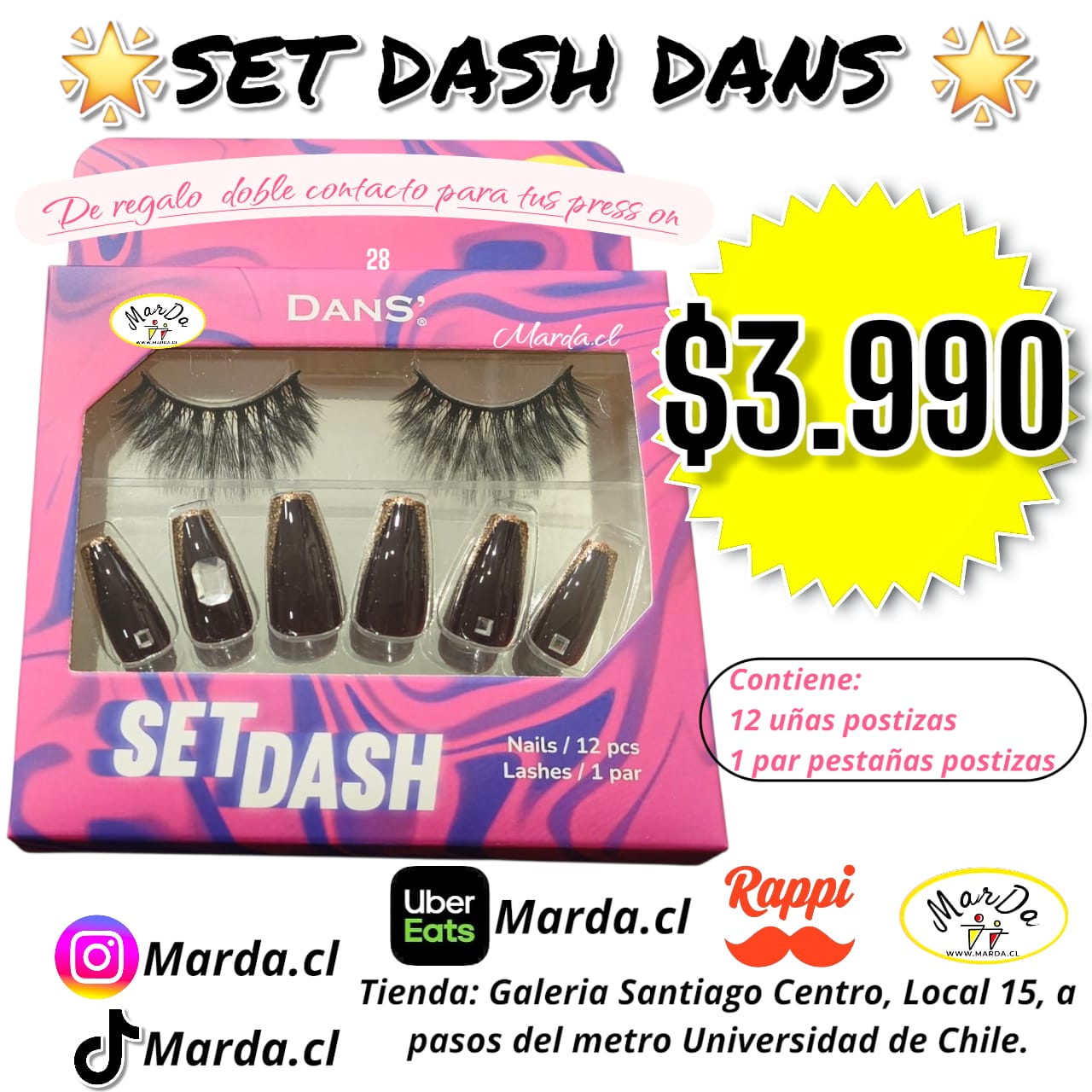 SET DASH DANS (UÑAS POSTIZAS + PESTAÑAS POSTIZAS) #28