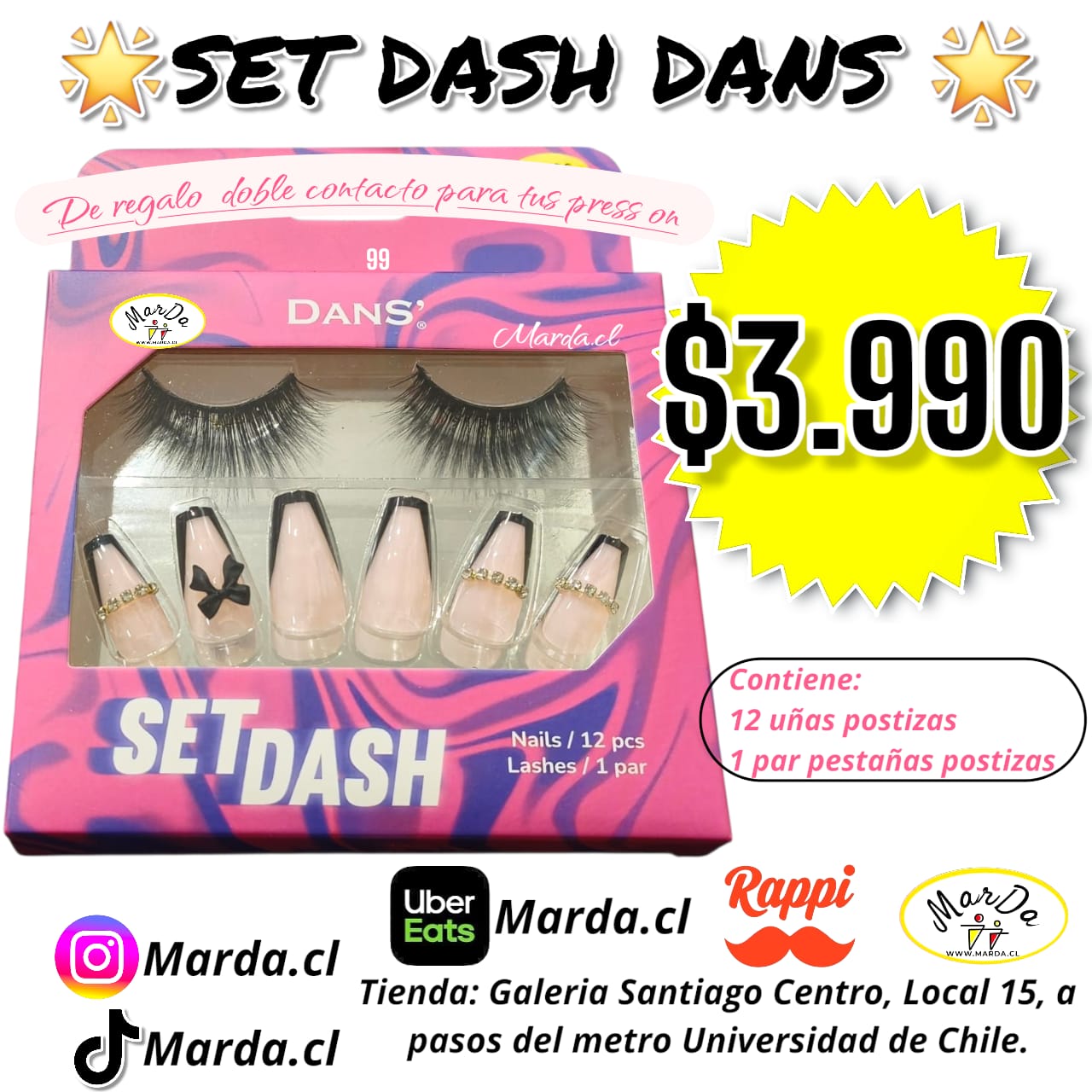 SET DASH DANS (UÑAS POSTIZAS + PESTAÑAS POSTIZAS) #99