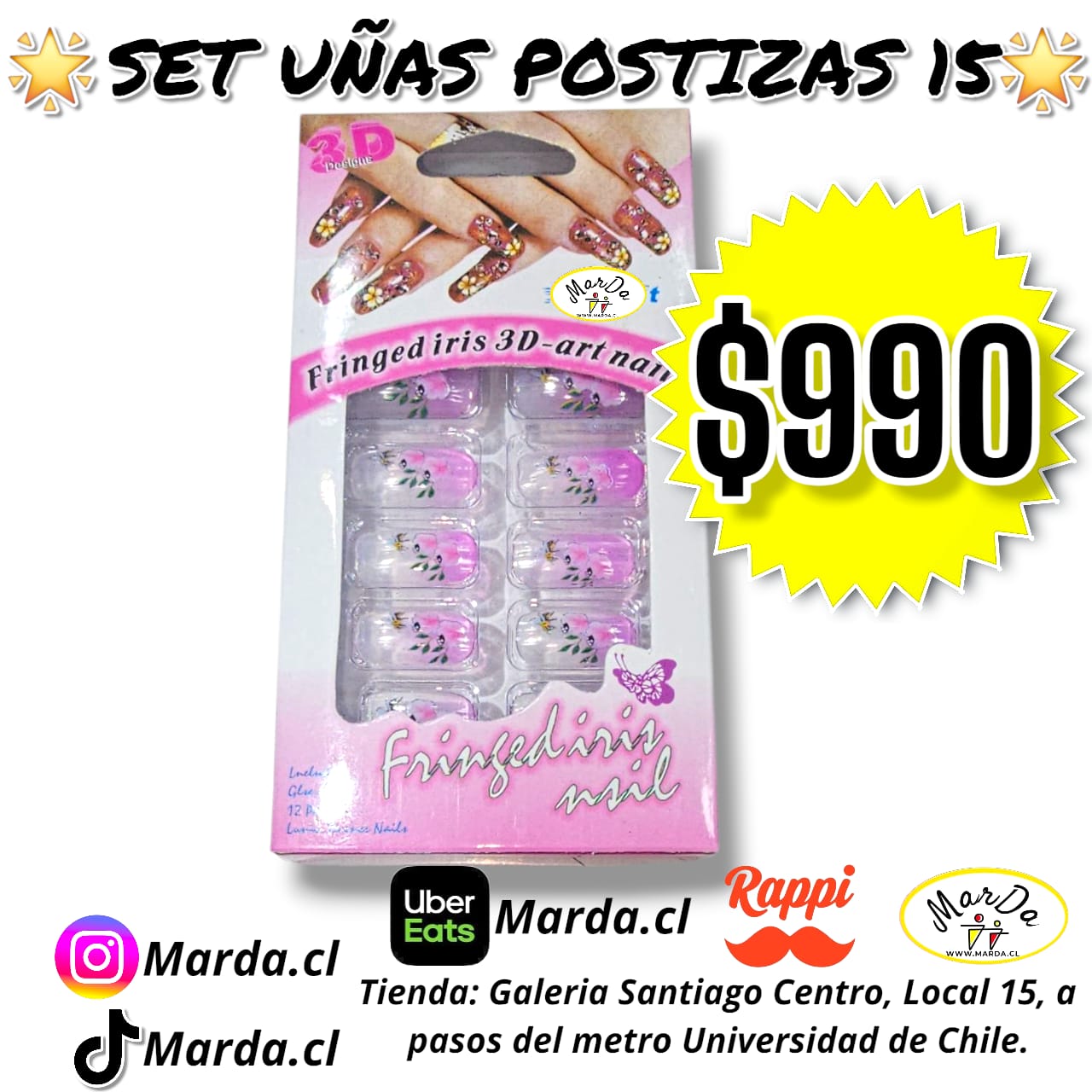 SET UÑAS POSTIZAS 15