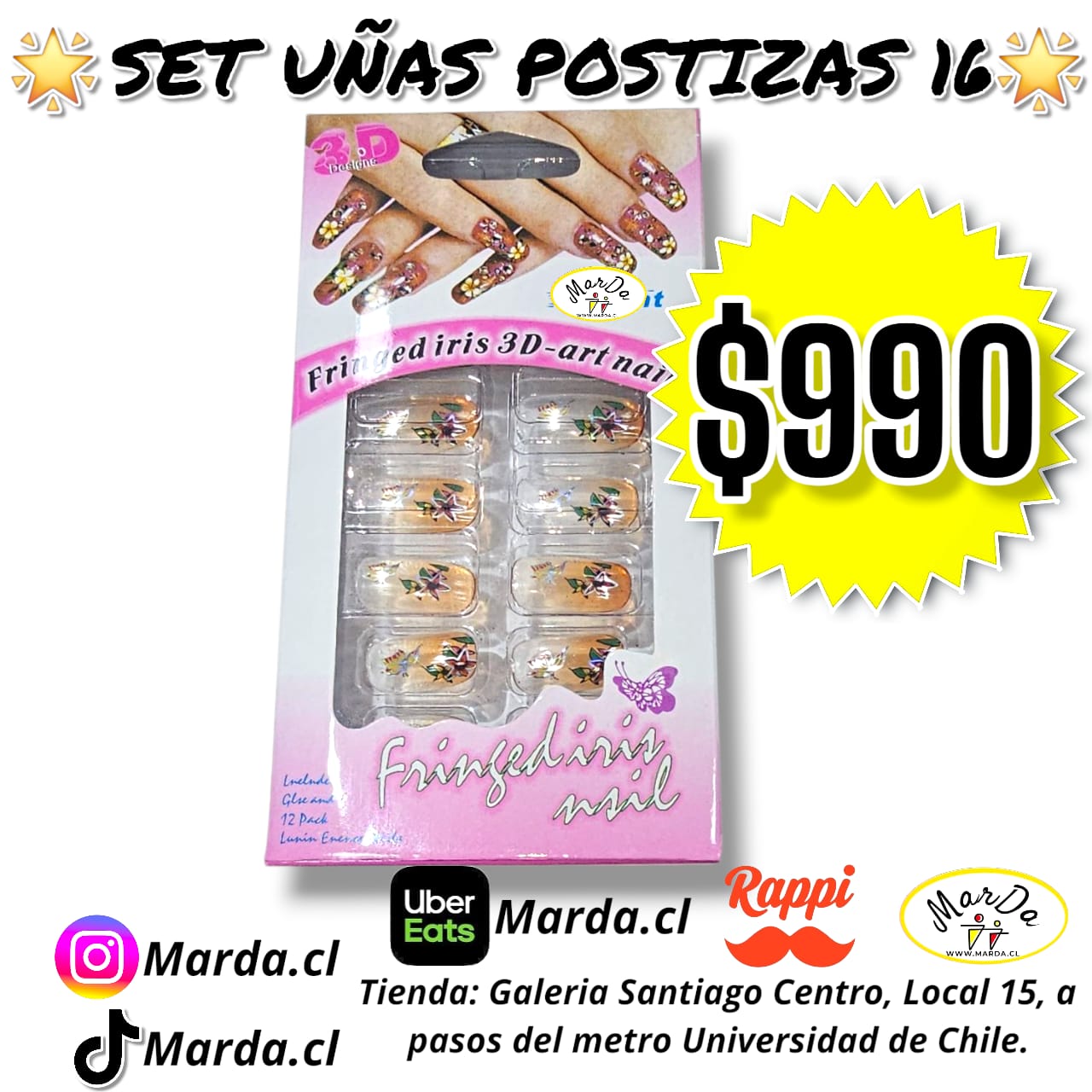 SET UÑAS POSTIZAS 16