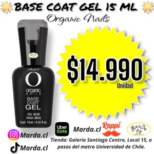 BASE COAT GEL ORGANIC NAILS 15 ML