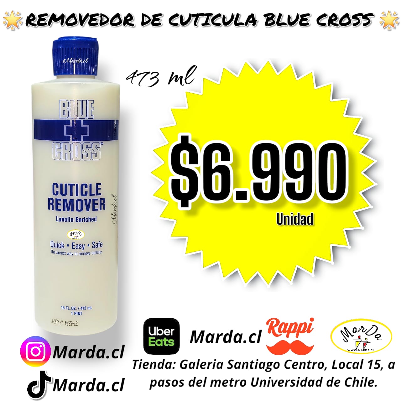 REMOVEDOR DE CUTICULAS BLUE CROSS 473 ML