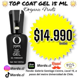 TOP COAT GEL ORGANIC NAILS 15 ML