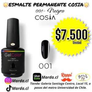 ESMALTE PERMANENTE COSIA 001 NEGRO 15 ML