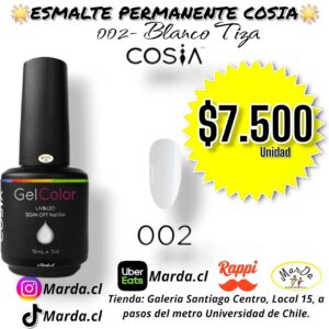 ESMALTE PERMANENTE COSIA 002 BLANCO TIZA 15 ML