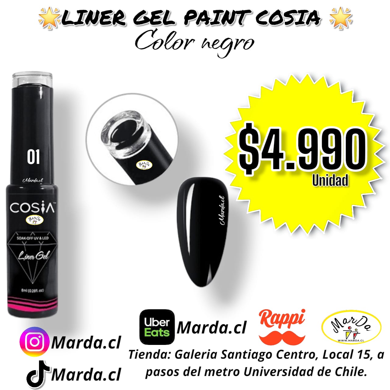 LINER GEL PAINT COSIA NEGRO