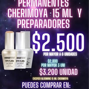 ESMALTE PERMANENTE Y PREPARADORES POR MAYOR CHERIMOYA 15 ML