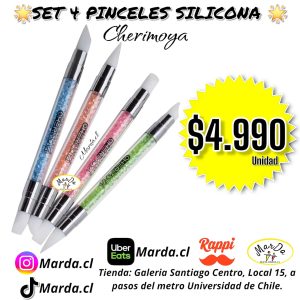 SET 4 PINCELES DE SILICONA PARA MANICURE