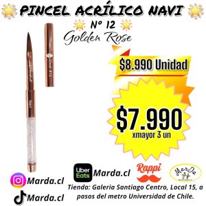 PINCEL ACRILICO N°12 NAVI GOLDEN ROSE