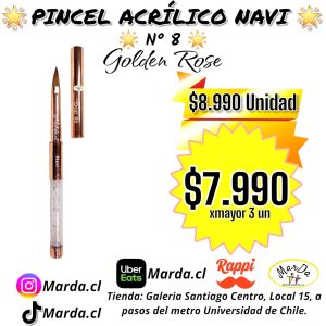 PINCEL ACRILICO N°8 NAVI GOLDEN ROSE