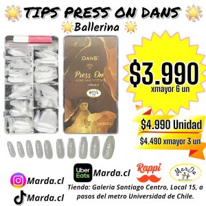 TIPS 500 Un BALLERINA PRESS ON DANS GEL MANICURE PROFESIONAL