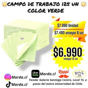 CAMPO DE TRABAJO 125 UNIDADES COLOR VERDE