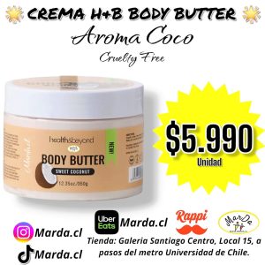 MANTECA CORPORAL SUPER HIDRATANTE HEALTH & BEYOND AROMA A COCO 350 GRS
