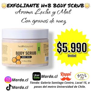 EXFOLIANTE H&B BODY SCRUB AROMA A LECHE Y MIEL CON GRANOS DE NUEZ 350 GR
