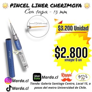 PINCEL LINER PARA DIBUJO O DISEÑO CHERIMOYA CON TAPA 13 MM