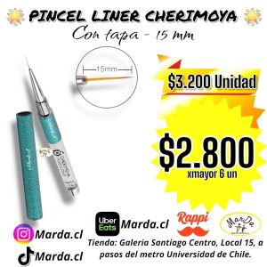 PINCEL LINER PARA DIBUJO O DISEÑO CHERIMOYA CON TAPA 15 MM